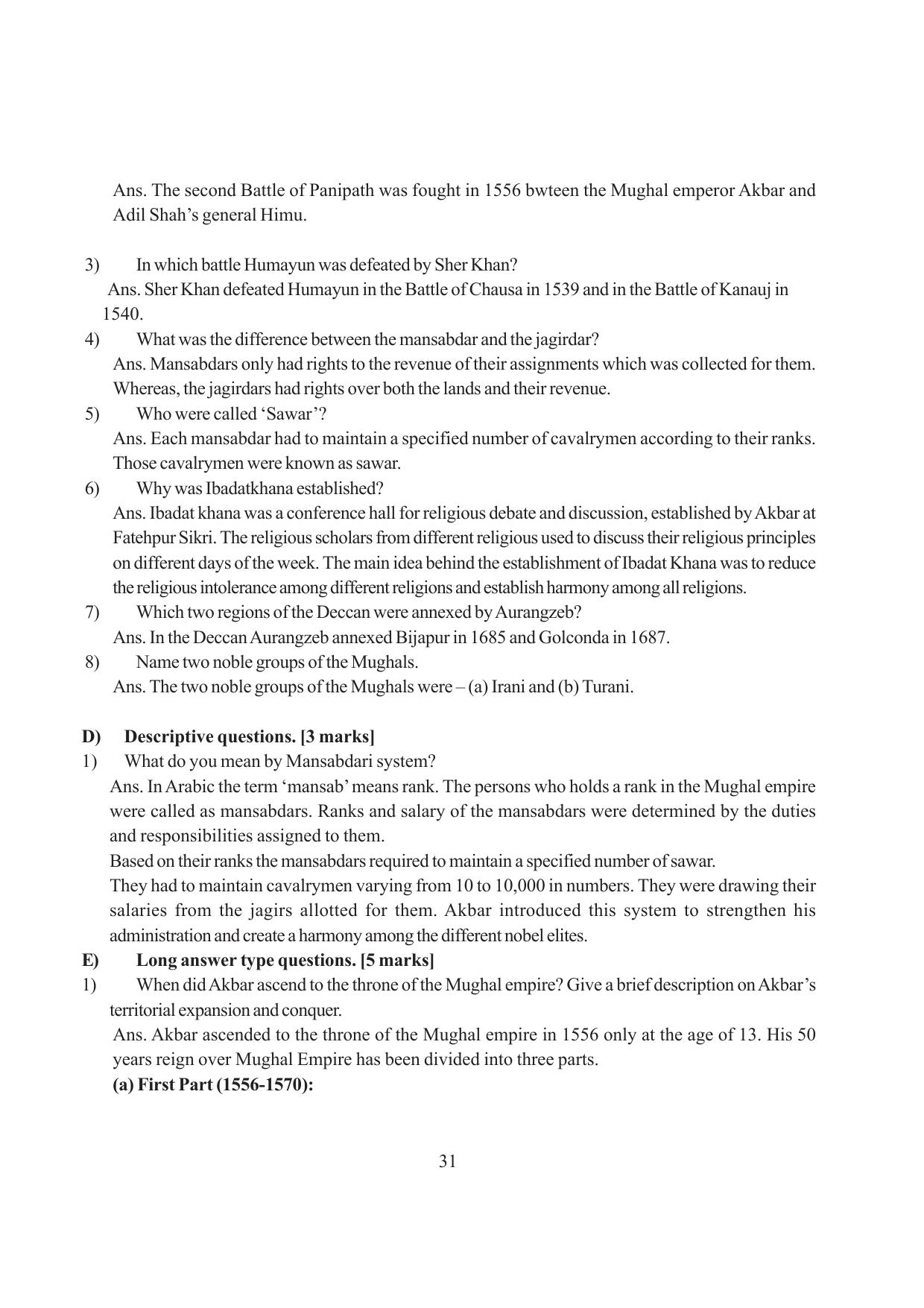 Tripura Board Class 7 Social Science English Version Workbooks - Page 31