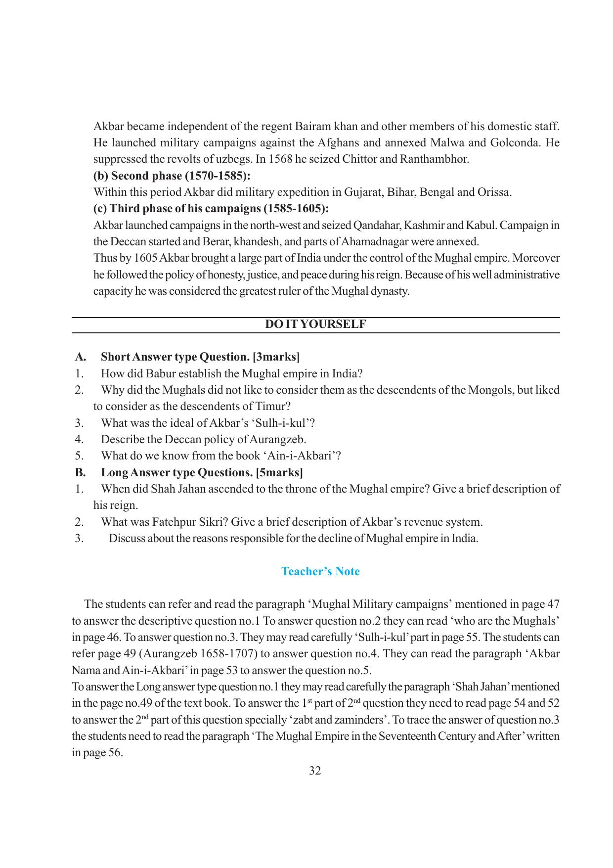 Tripura Board Class 7 Social Science English Version Workbooks - Page 32