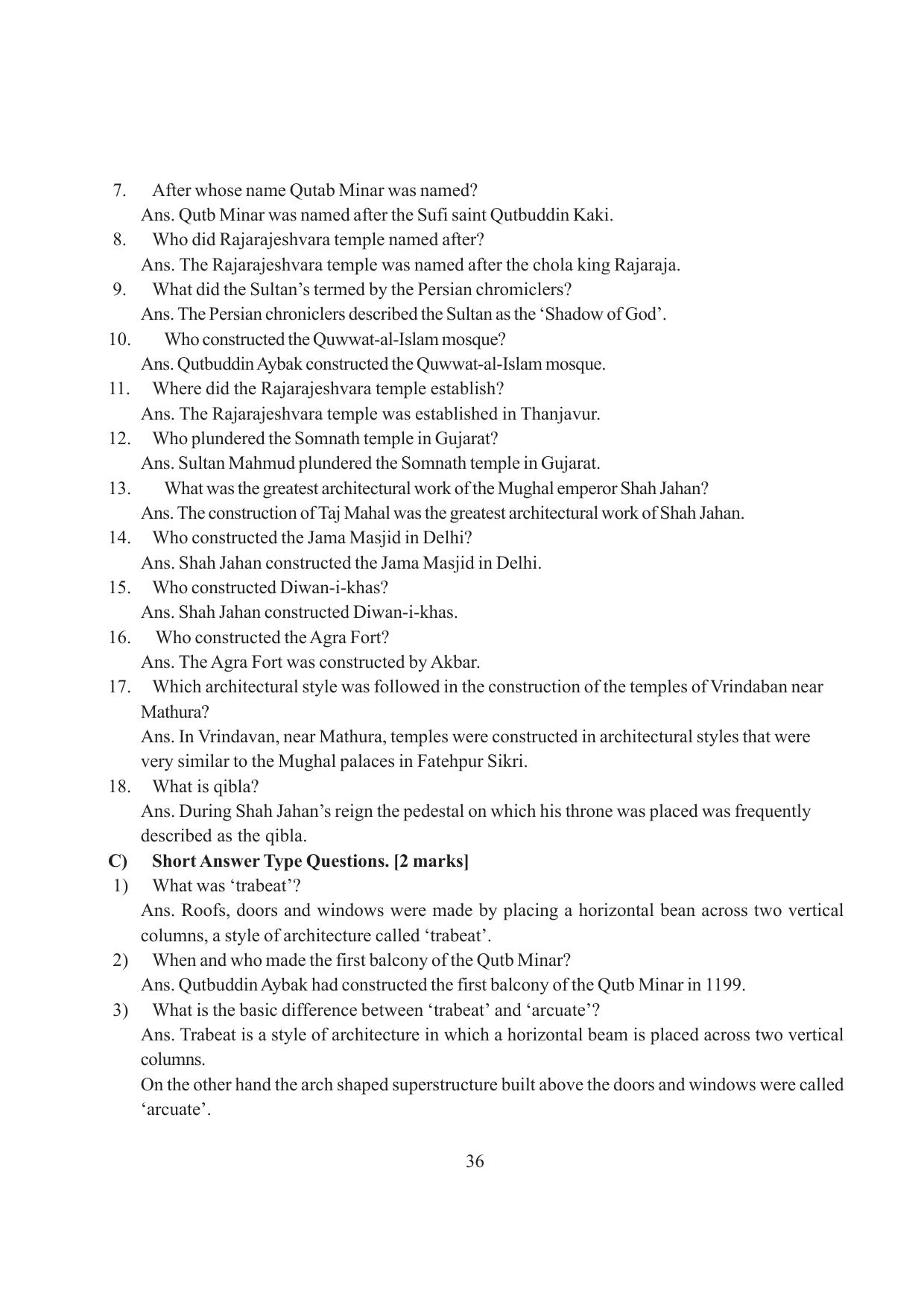 Tripura Board Class 7 Social Science English Version Workbooks - Page 36