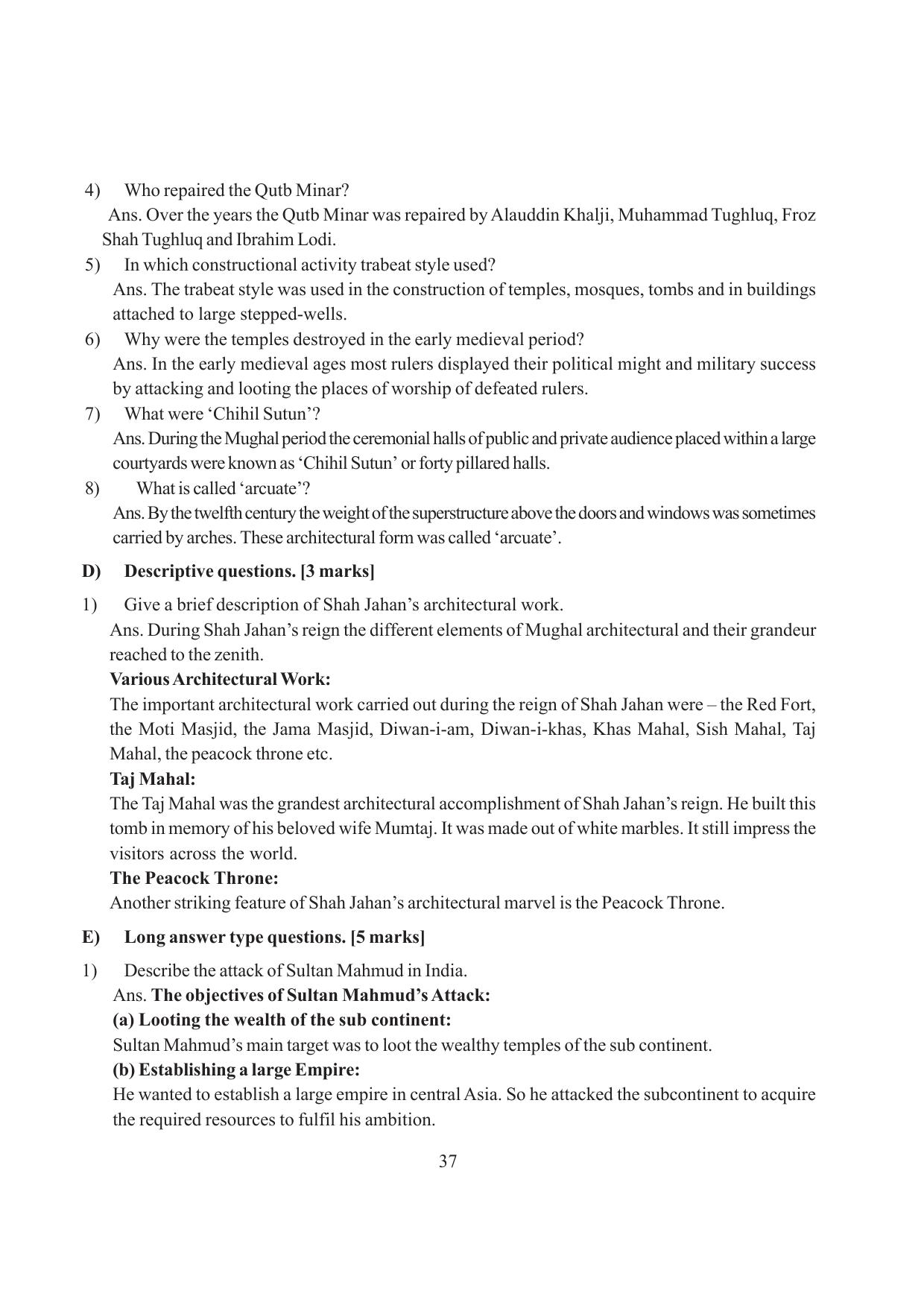 Tripura Board Class 7 Social Science English Version Workbooks - Page 37