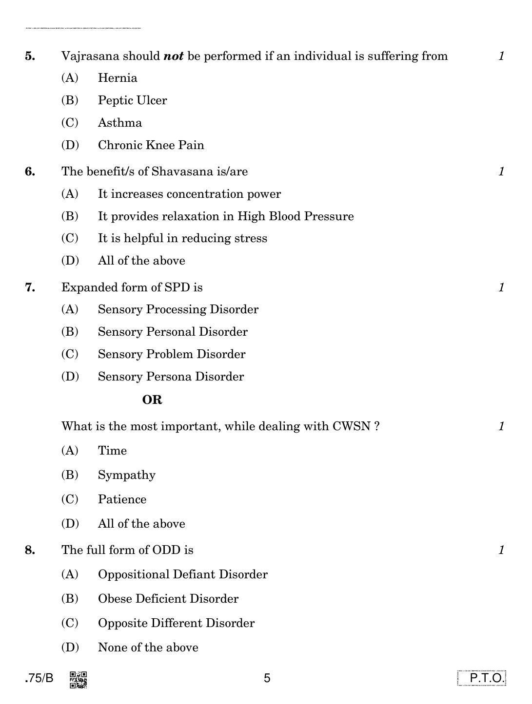 CBSE Class 12 Physical Education 2020 Compartment Question Paper - Page 5