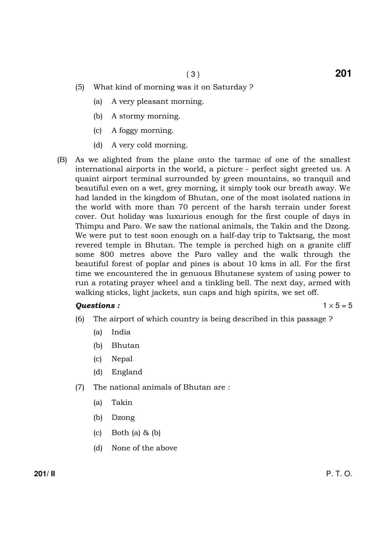 Haryana Board HBSE Class 12 English (Core) Part-II 2021 Question Paper - Page 3