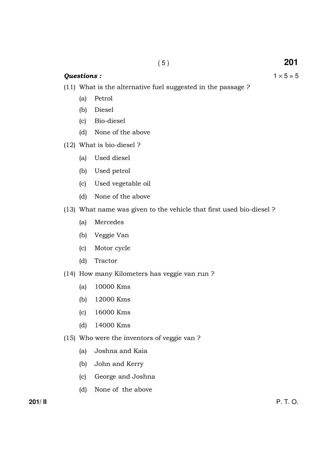 Haryana Board HBSE Class 12 English (Core) Part-II 2021 Question Paper - Page 5