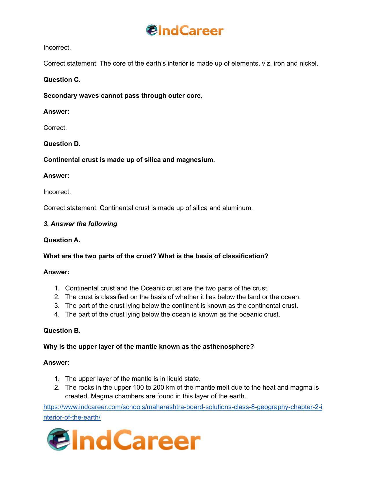 Maharashtra Board Solutions Class 8-Geography: Chapter 2- Interior of the Earth - Page 5