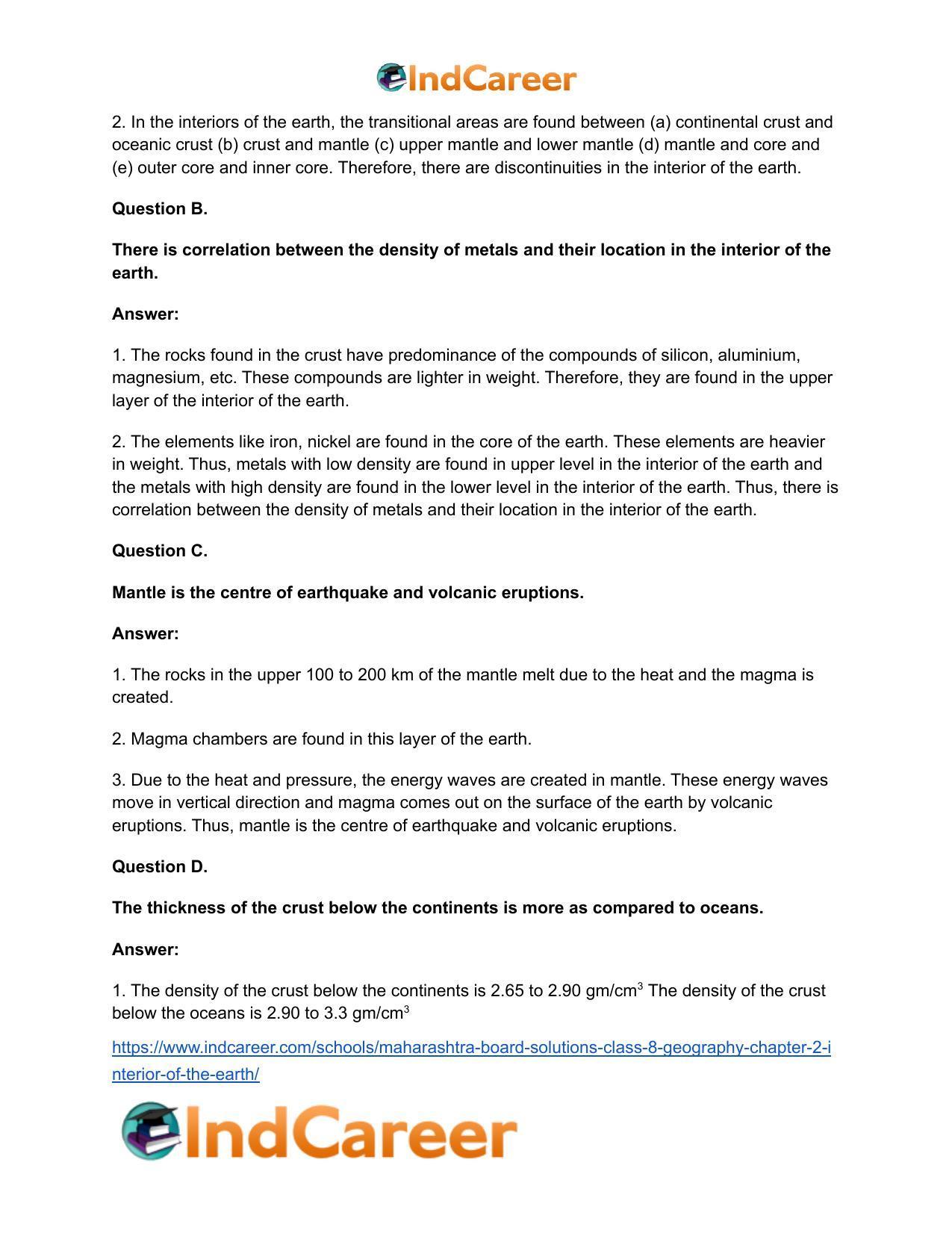 Maharashtra Board Solutions Class 8-Geography: Chapter 2- Interior of the Earth - Page 10