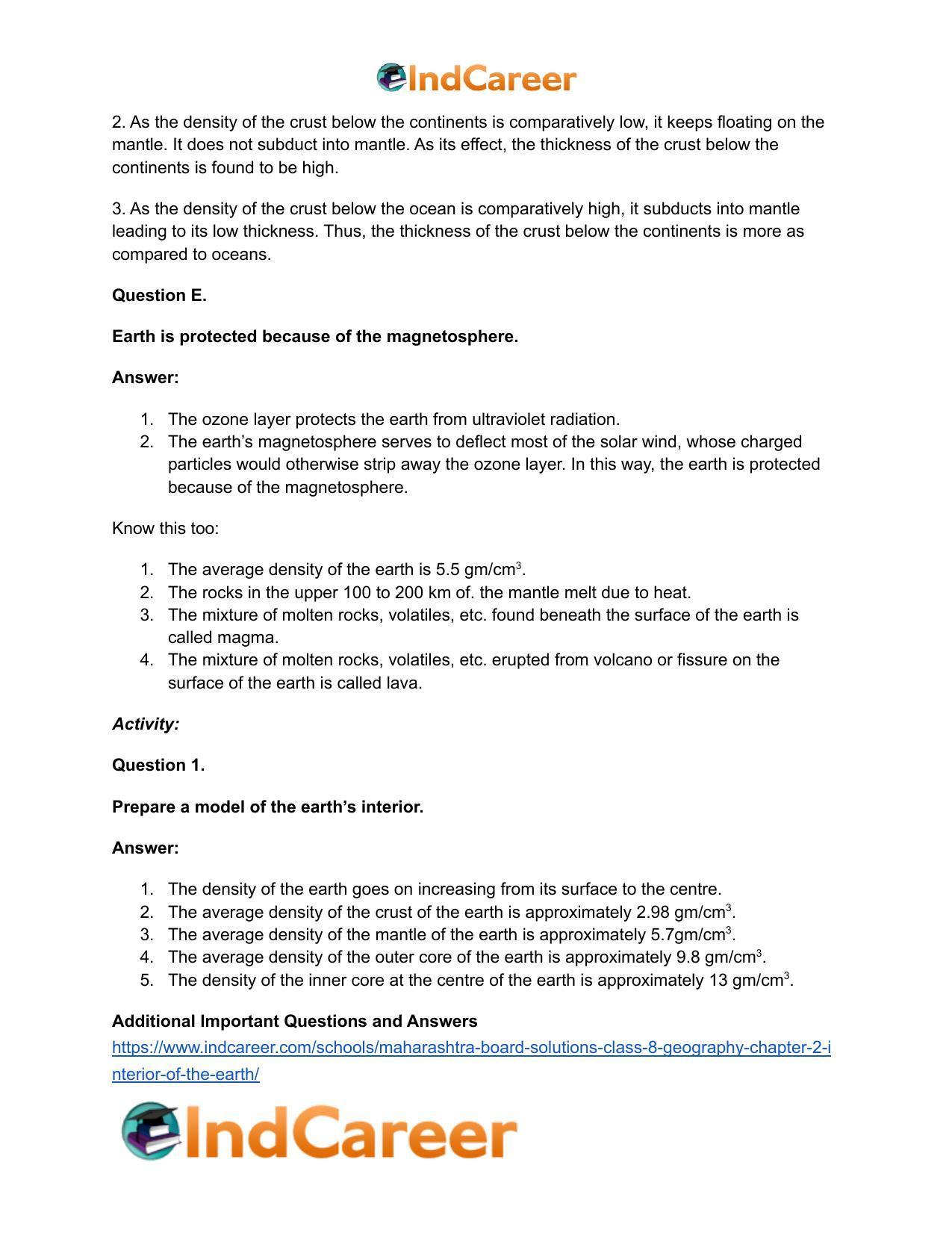 Maharashtra Board Solutions Class 8-Geography: Chapter 2- Interior of the Earth - Page 11