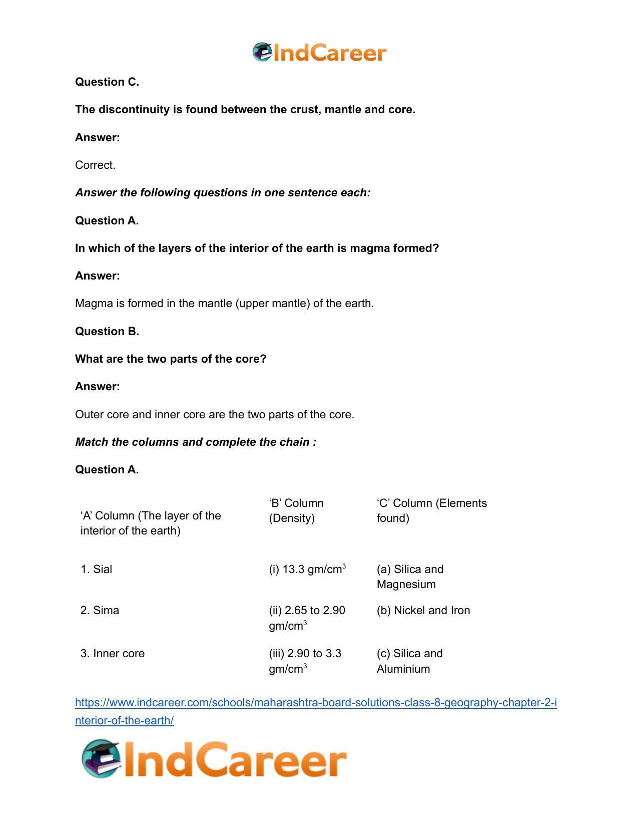Maharashtra Board Solutions Class 8-Geography: Chapter 2- Interior of the Earth - Page 14