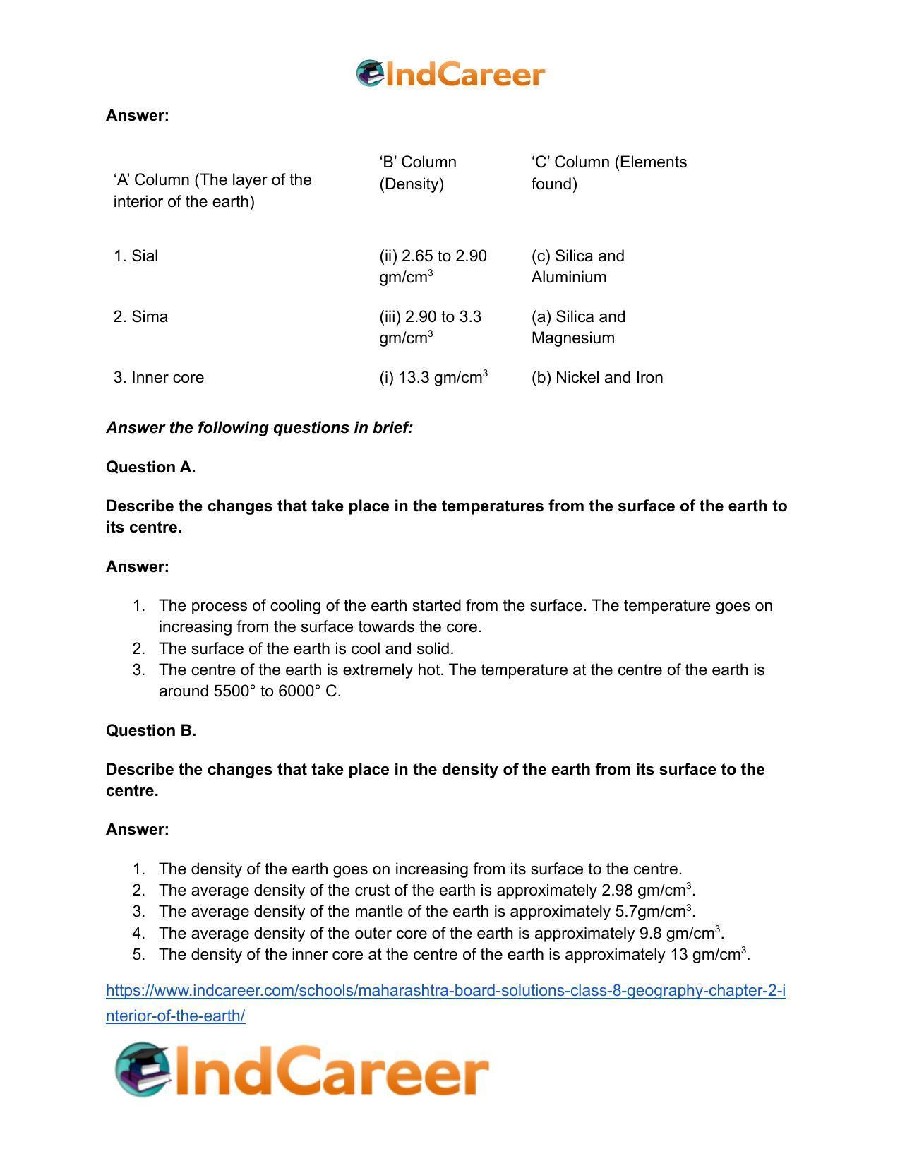 Maharashtra Board Solutions Class 8-Geography: Chapter 2- Interior of the Earth - Page 15