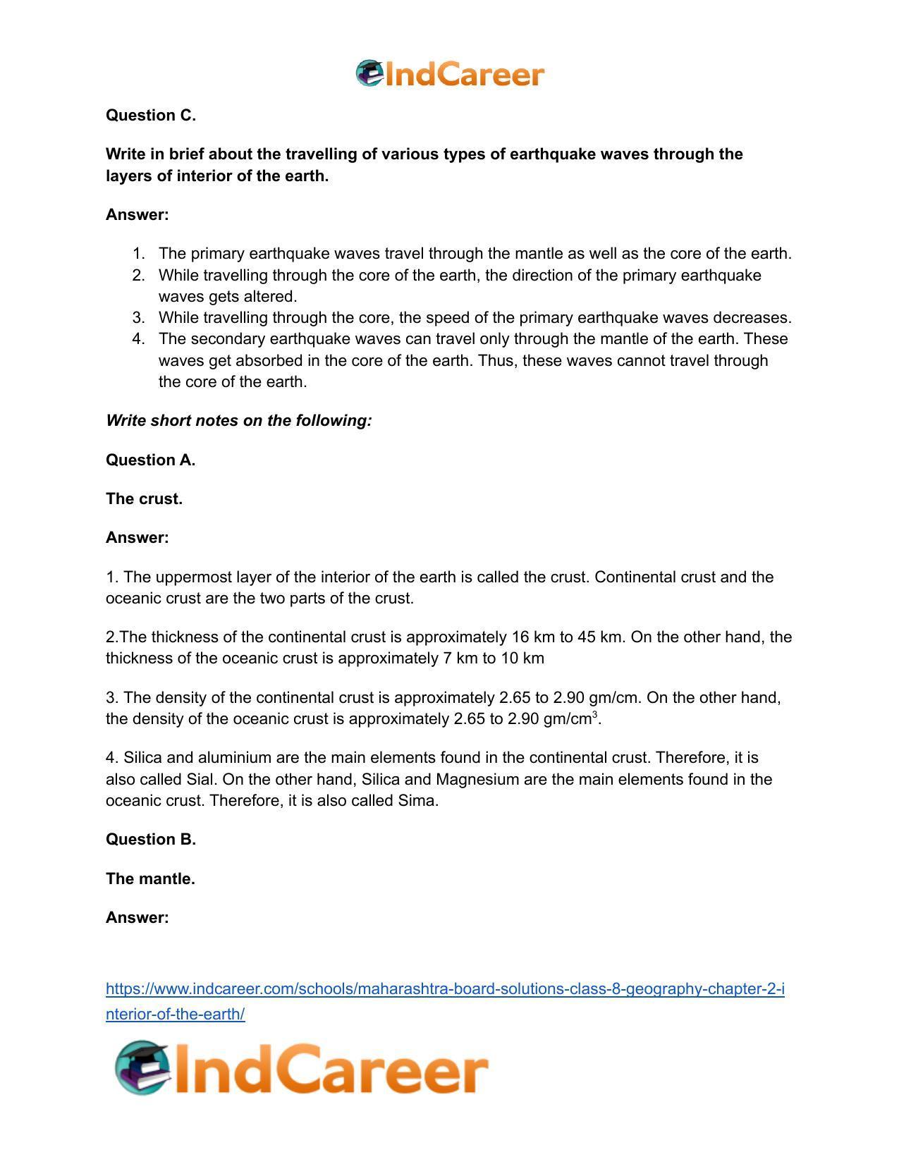 Maharashtra Board Solutions Class 8-Geography: Chapter 2- Interior of the Earth - Page 16