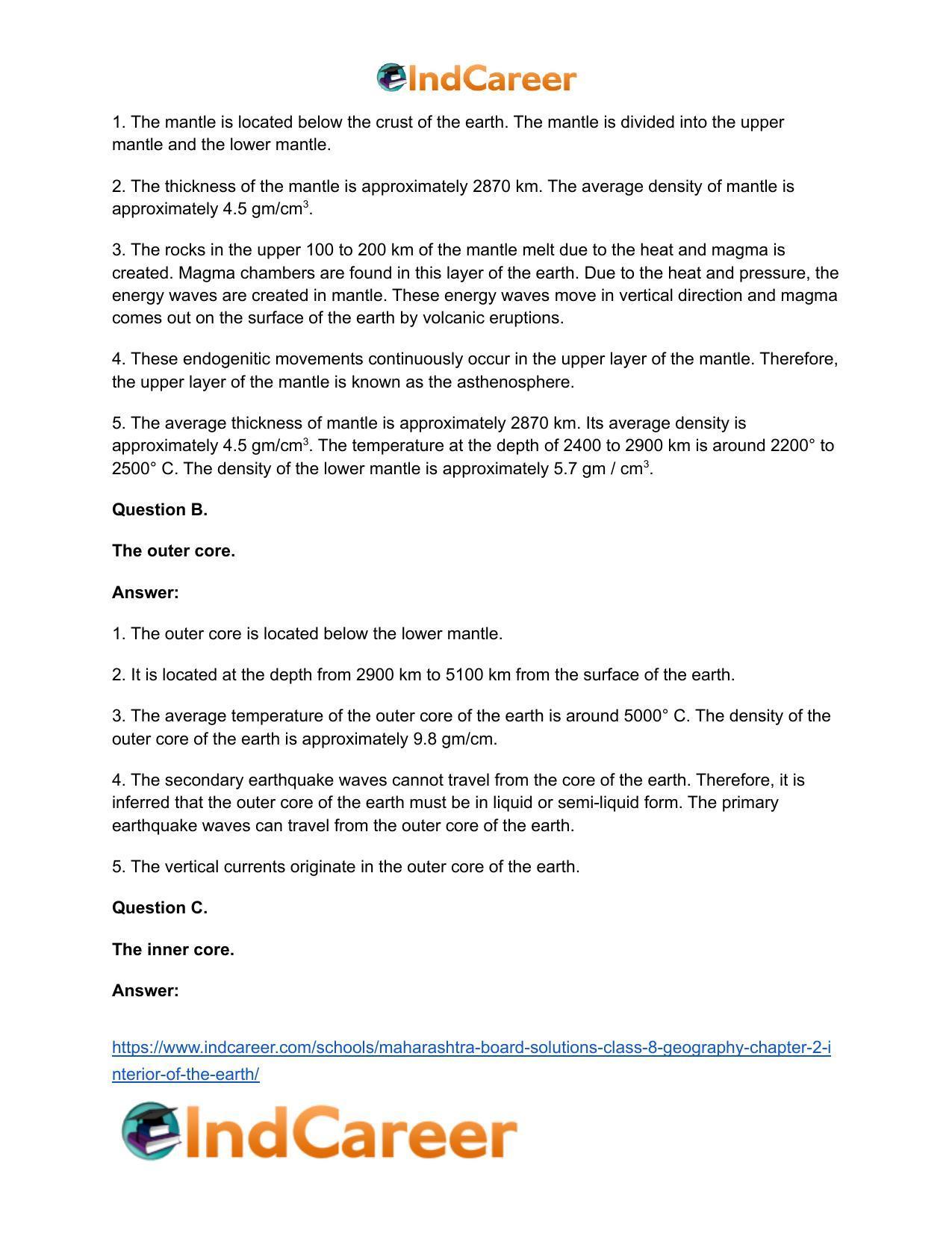 Maharashtra Board Solutions Class 8-Geography: Chapter 2- Interior of the Earth - Page 17