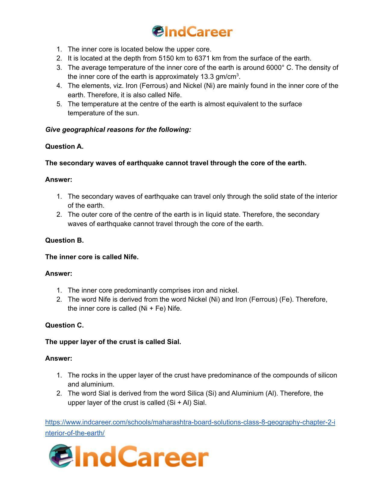 Maharashtra Board Solutions Class 8-Geography: Chapter 2- Interior of the Earth - Page 18