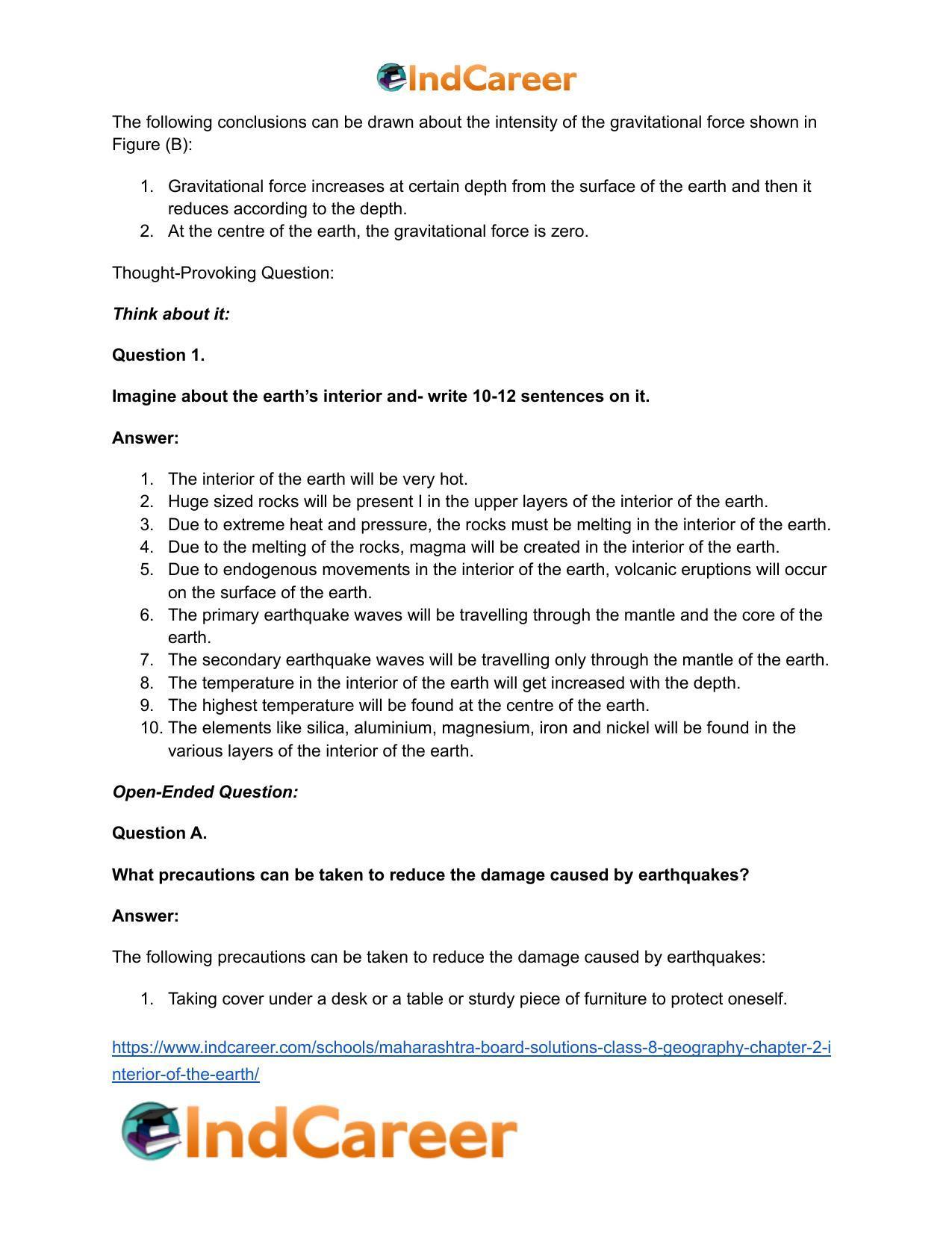 Maharashtra Board Solutions Class 8-Geography: Chapter 2- Interior of the Earth - Page 22