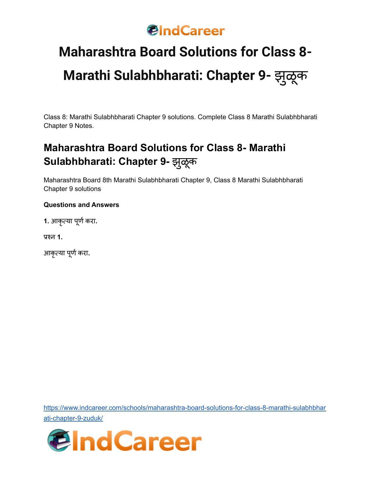 Maharashtra Board Solutions for Class 8- Marathi Sulabhbharati: Chapter 9- झुळूक - Page 2