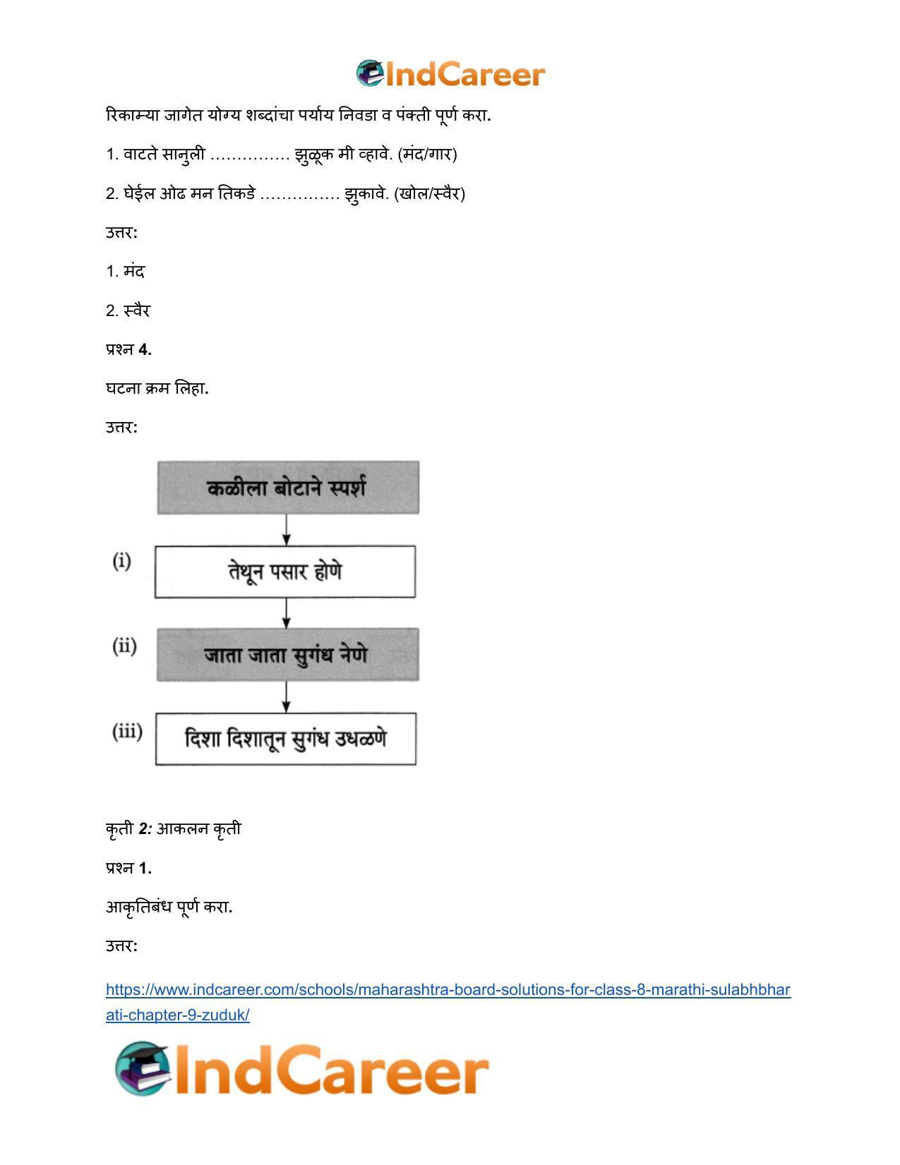 Maharashtra Board Solutions for Class 8- Marathi Sulabhbharati: Chapter 9- झुळूक - Page 9
