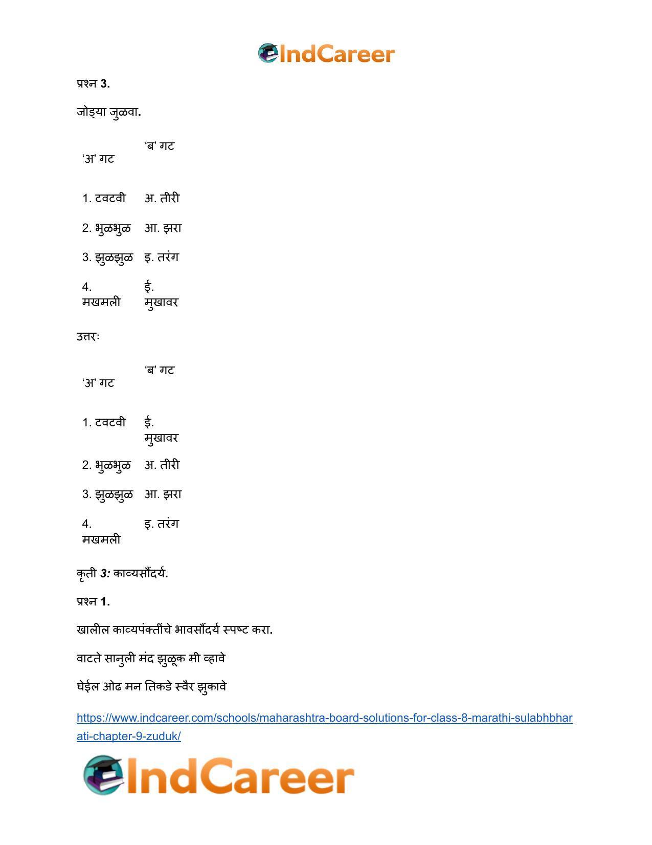 Maharashtra Board Solutions for Class 8- Marathi Sulabhbharati: Chapter 9- झुळूक - Page 11