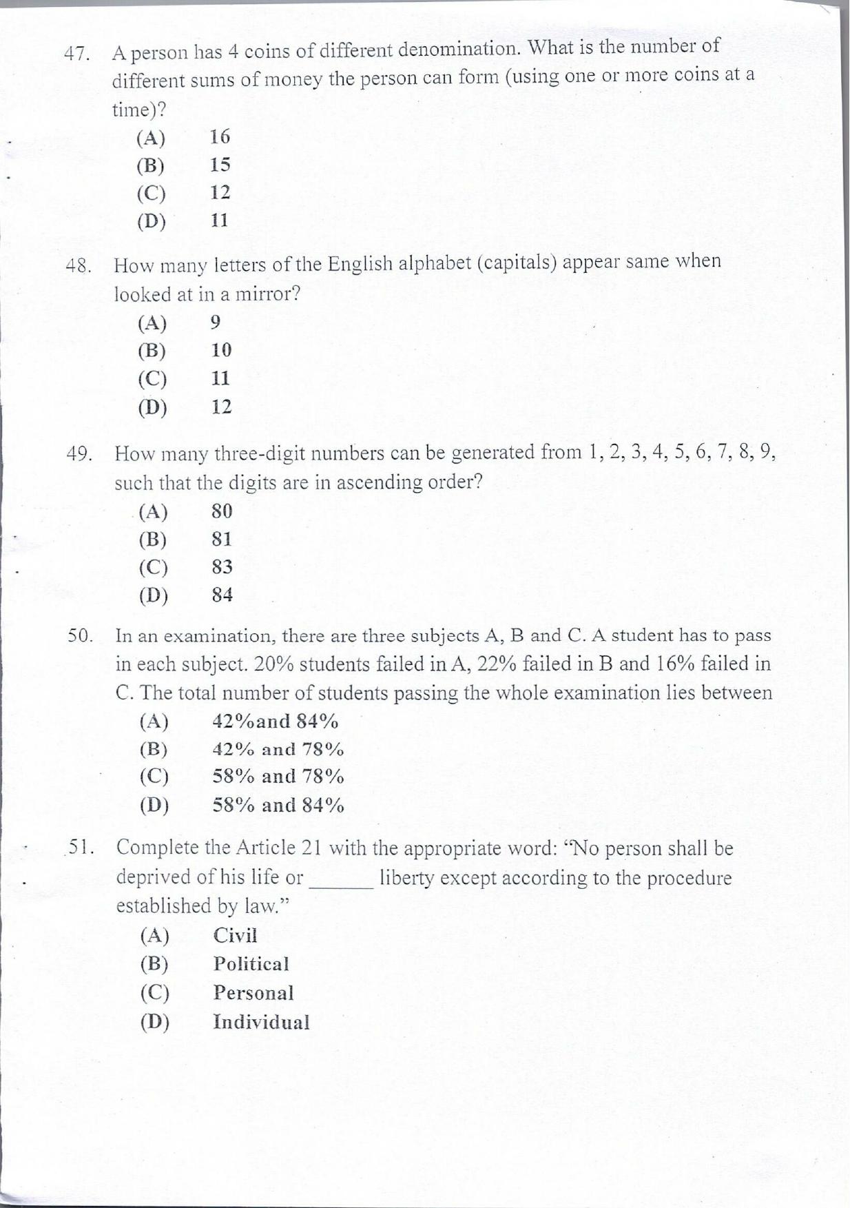 KUET 2024 BVA/BPA Question Paper - Page 11