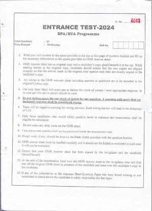 KUET 2024 BVA/BPA Question Paper