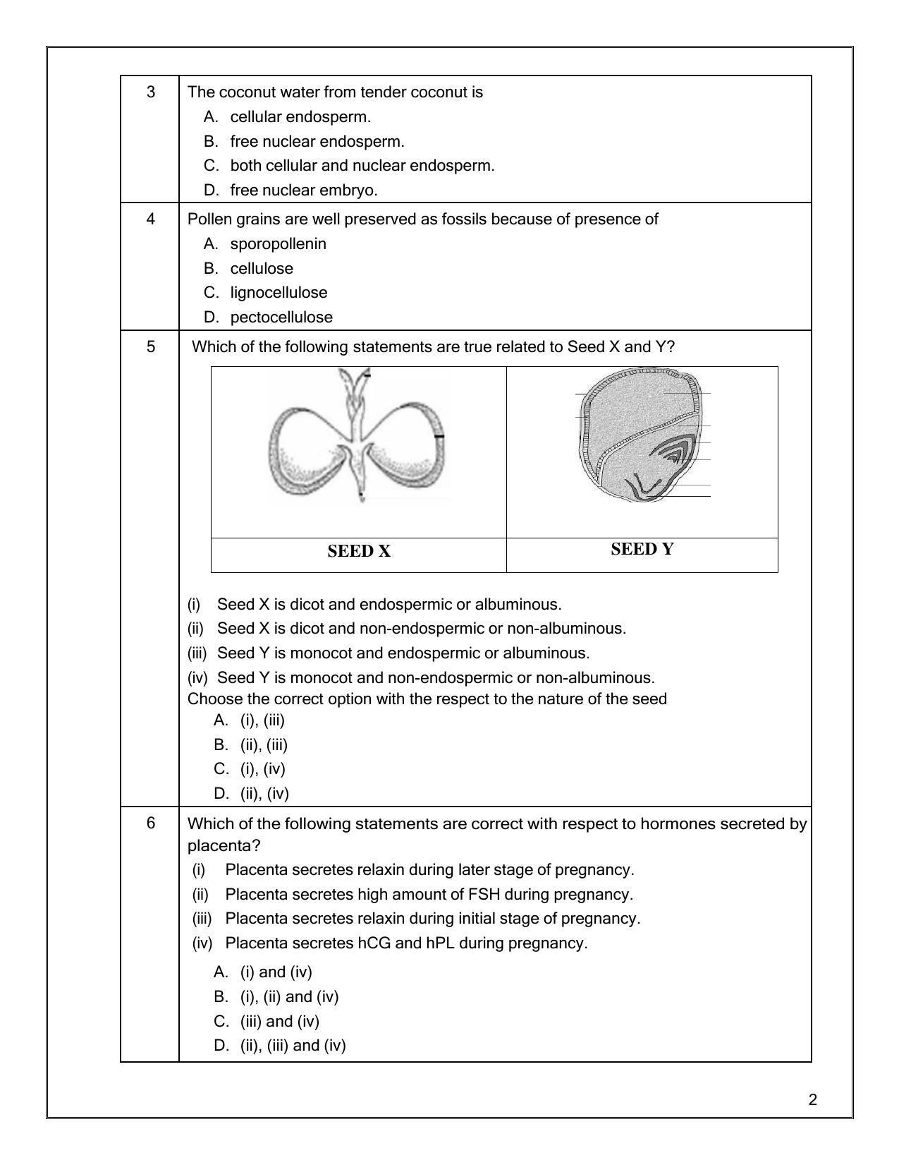 CBSE Class 12th Biology Sample Question Paper 2021-22 - Page 2