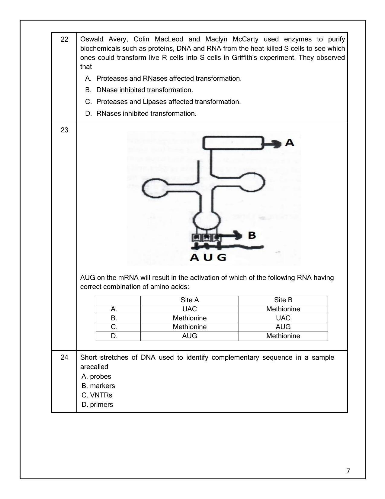 CBSE Class 12th Biology Sample Question Paper 2021-22 - Page 7