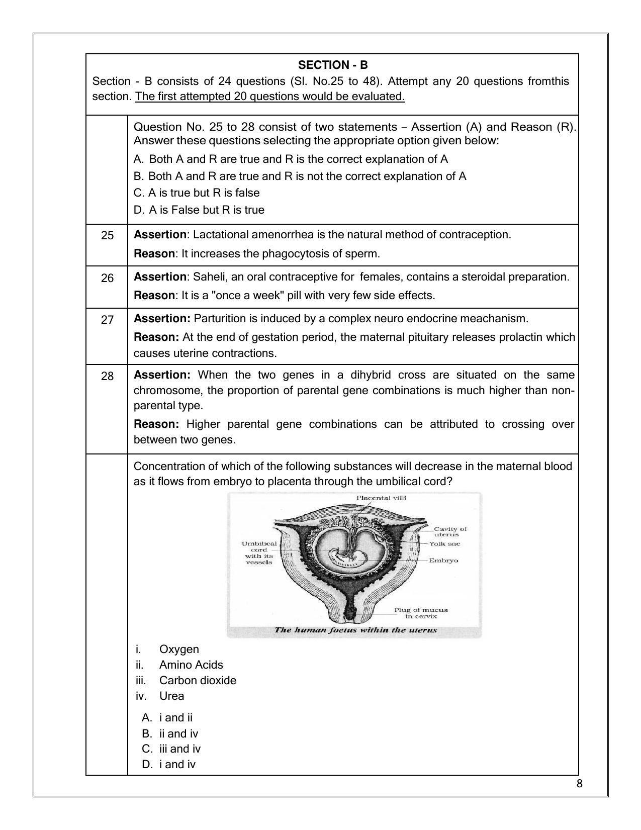 CBSE Class 12th Biology Sample Question Paper 2021-22 - Page 8