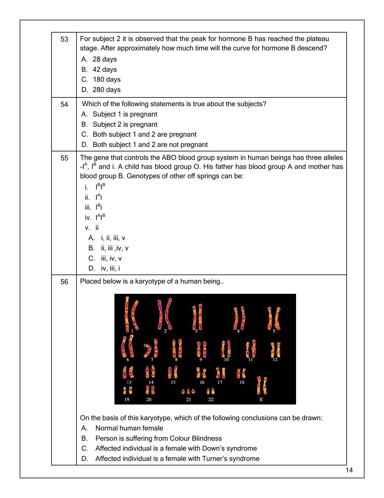 CBSE Class 12th Biology Sample Question Paper 2021-22 - Page 14