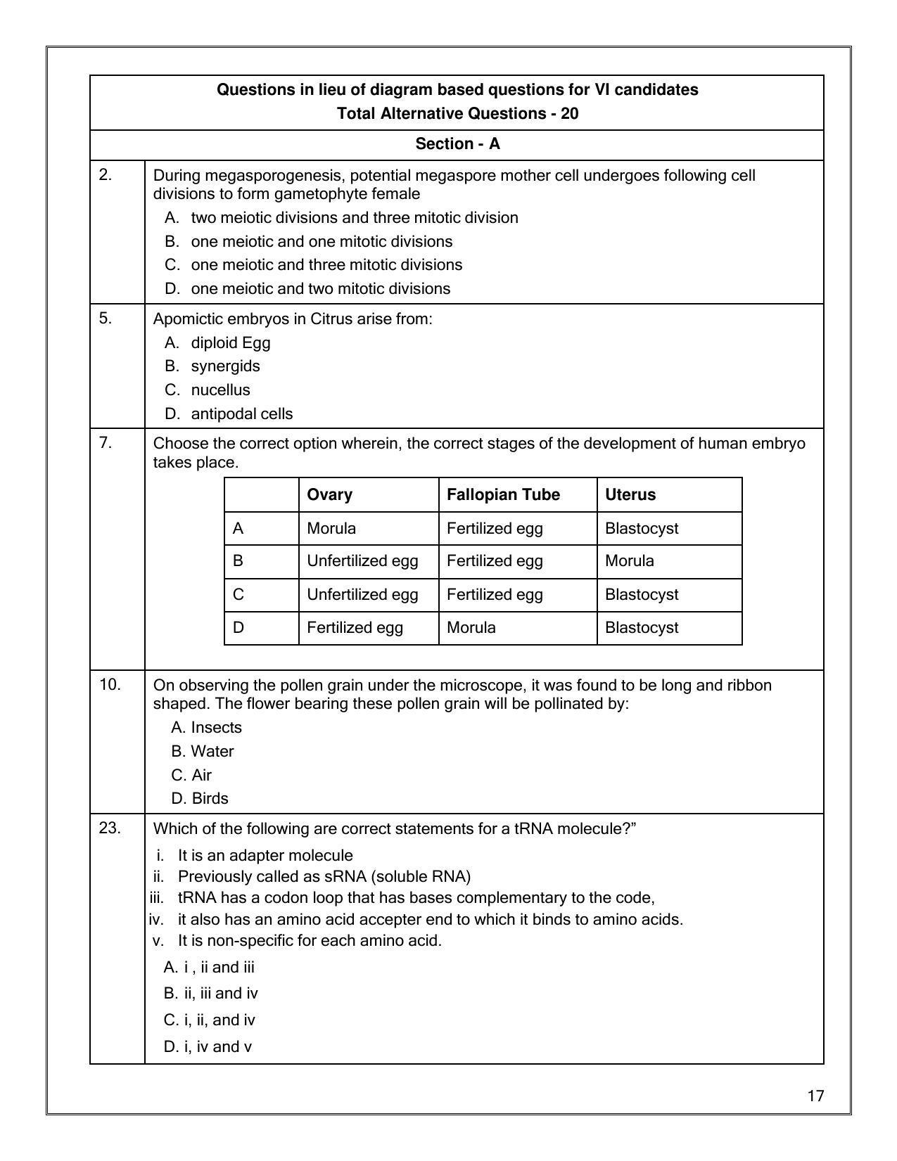 CBSE Class 12th Biology Sample Question Paper 2021-22 - Page 17