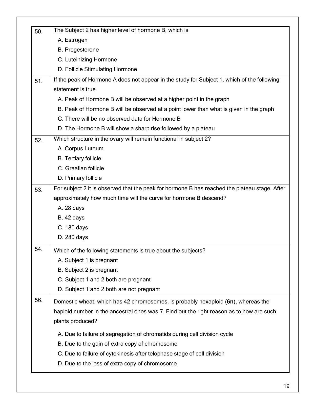 CBSE Class 12th Biology Sample Question Paper 2021-22 - Page 19