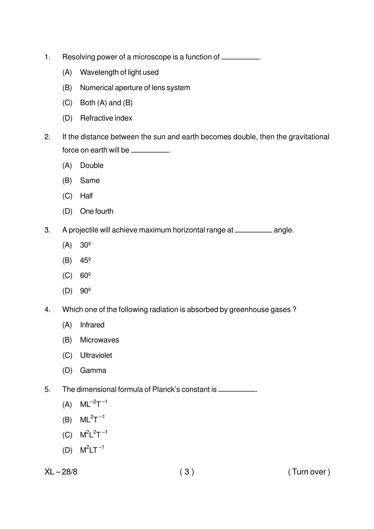 Odisha CPET LIFE SCIENCE 2020 Question Paper - Page 3