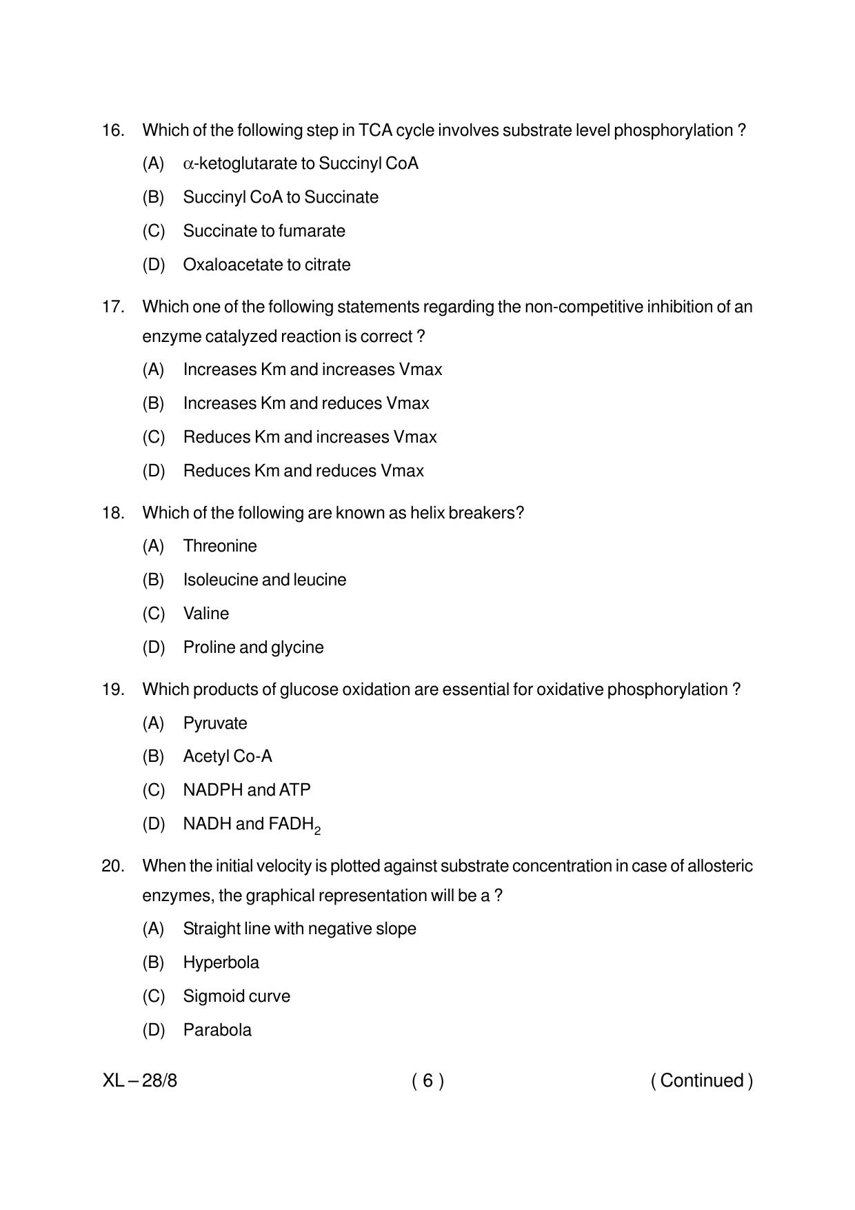 Odisha CPET LIFE SCIENCE 2020 Question Paper - Page 6