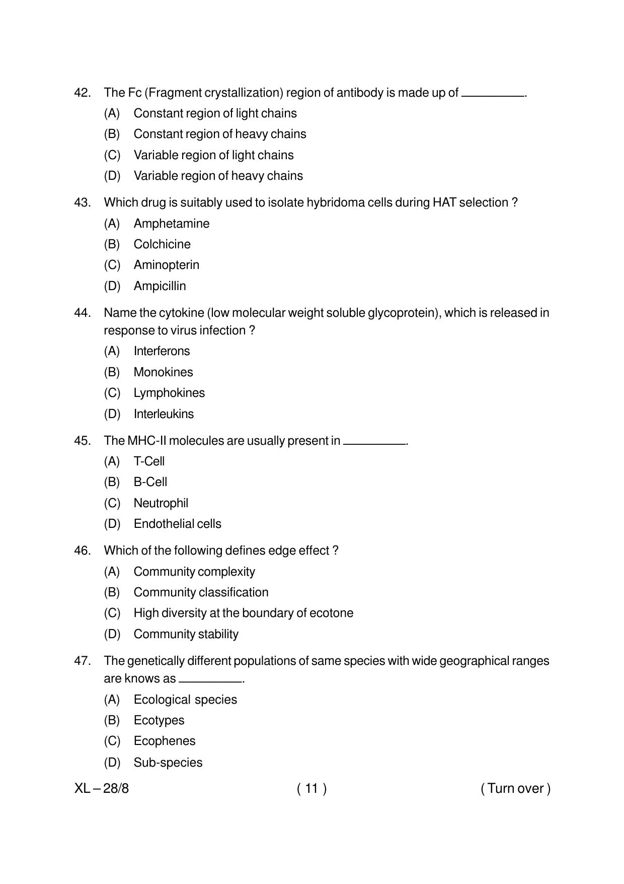Odisha CPET LIFE SCIENCE 2020 Question Paper - Page 11