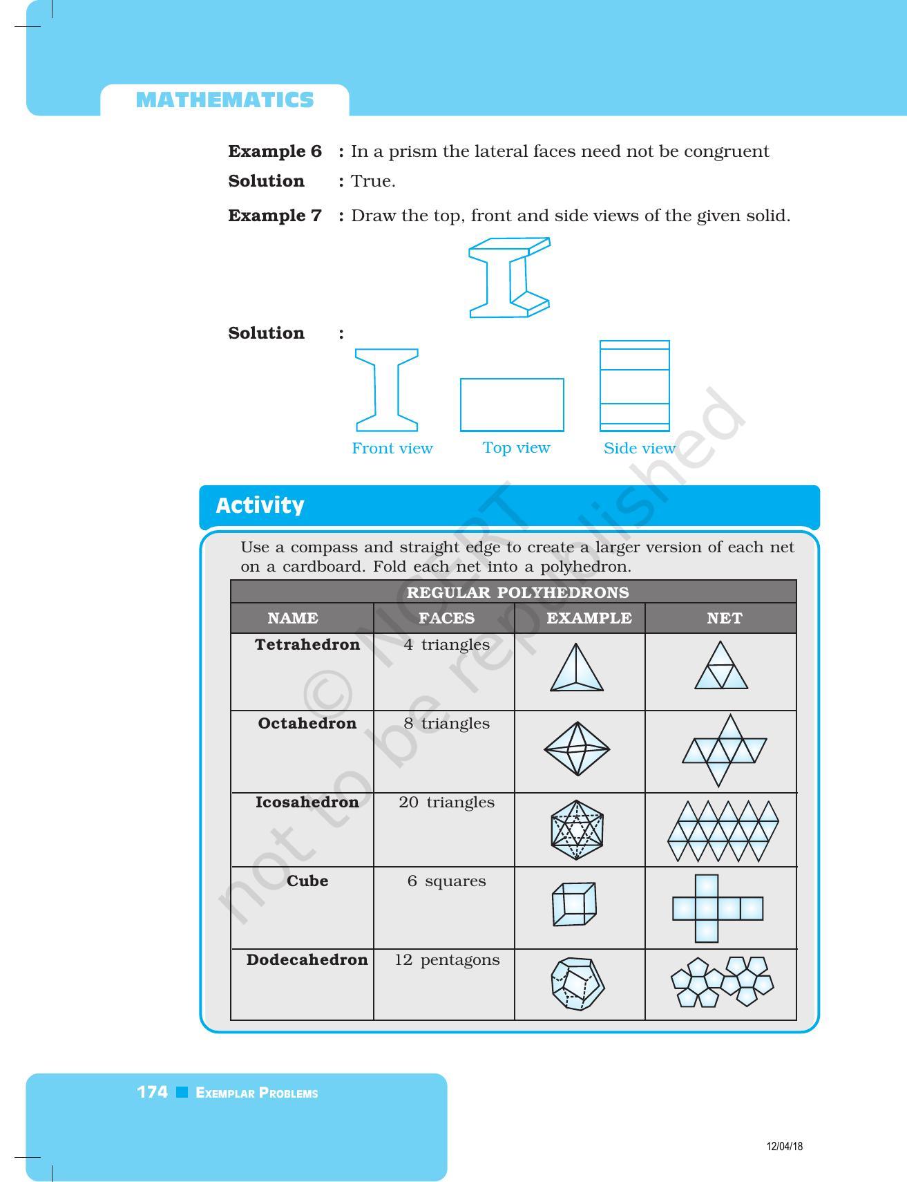 NCERT Exemplar Book for Class 8 Maths: Chapter 6- Visualising Solid Shapes - Page 4