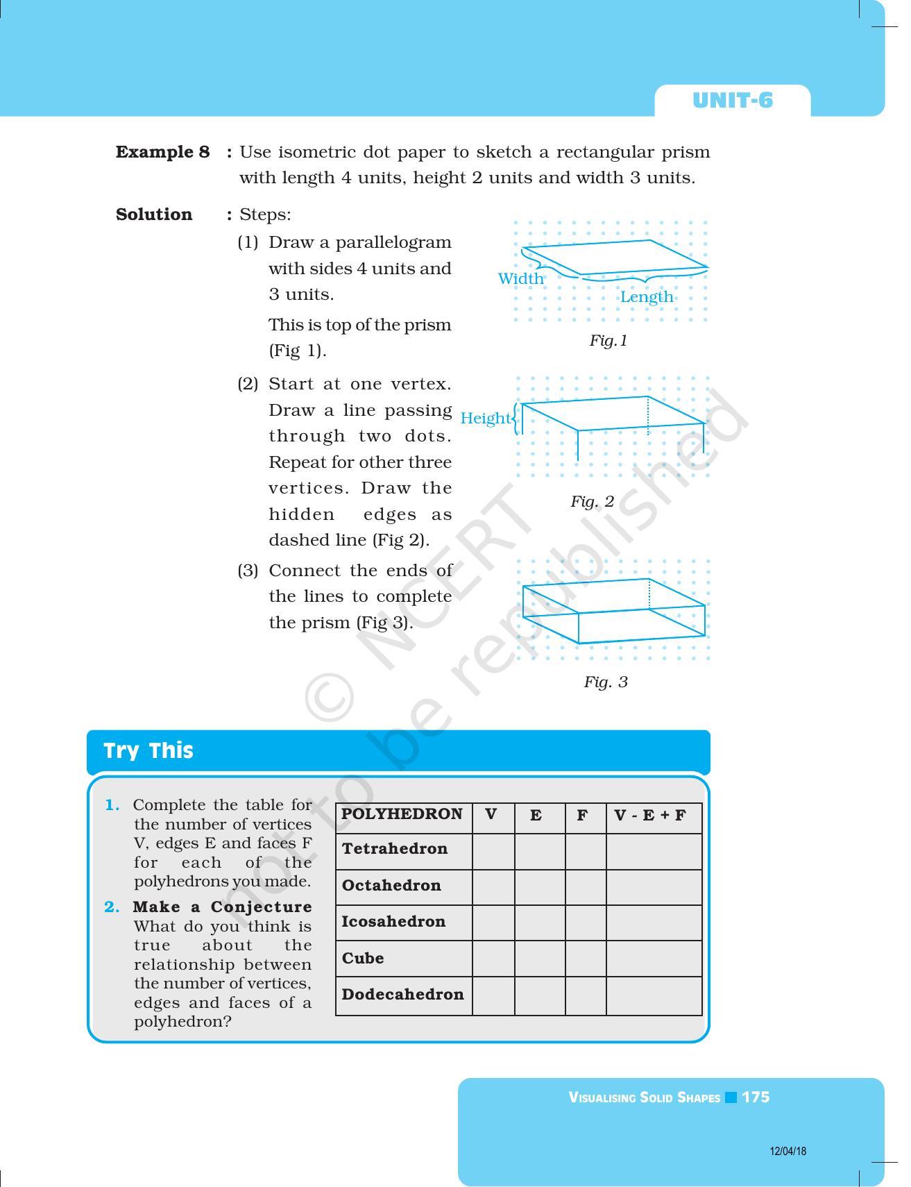 NCERT Exemplar Book for Class 8 Maths: Chapter 6- Visualising Solid Shapes - Page 5