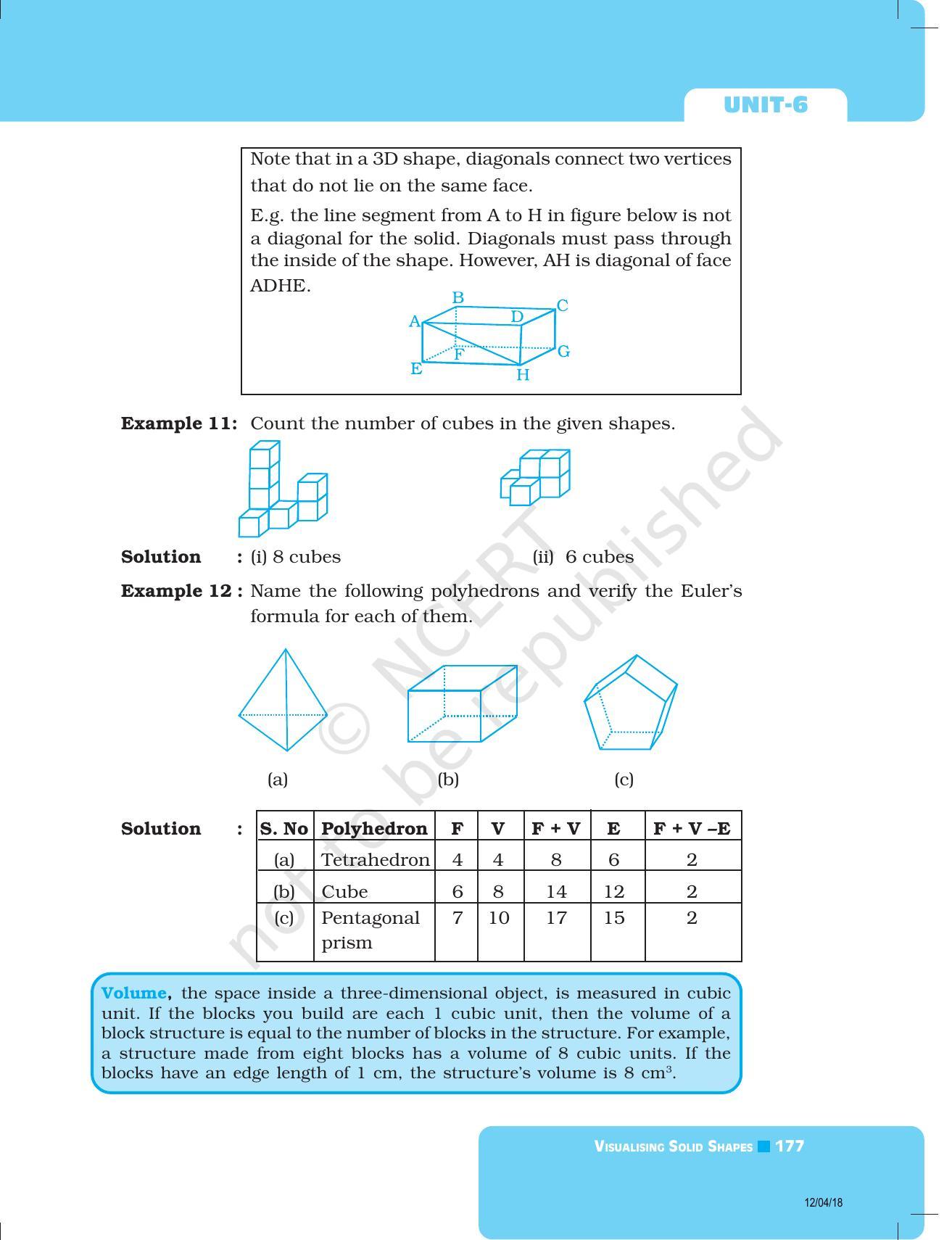NCERT Exemplar Book for Class 8 Maths: Chapter 6- Visualising Solid Shapes - Page 7