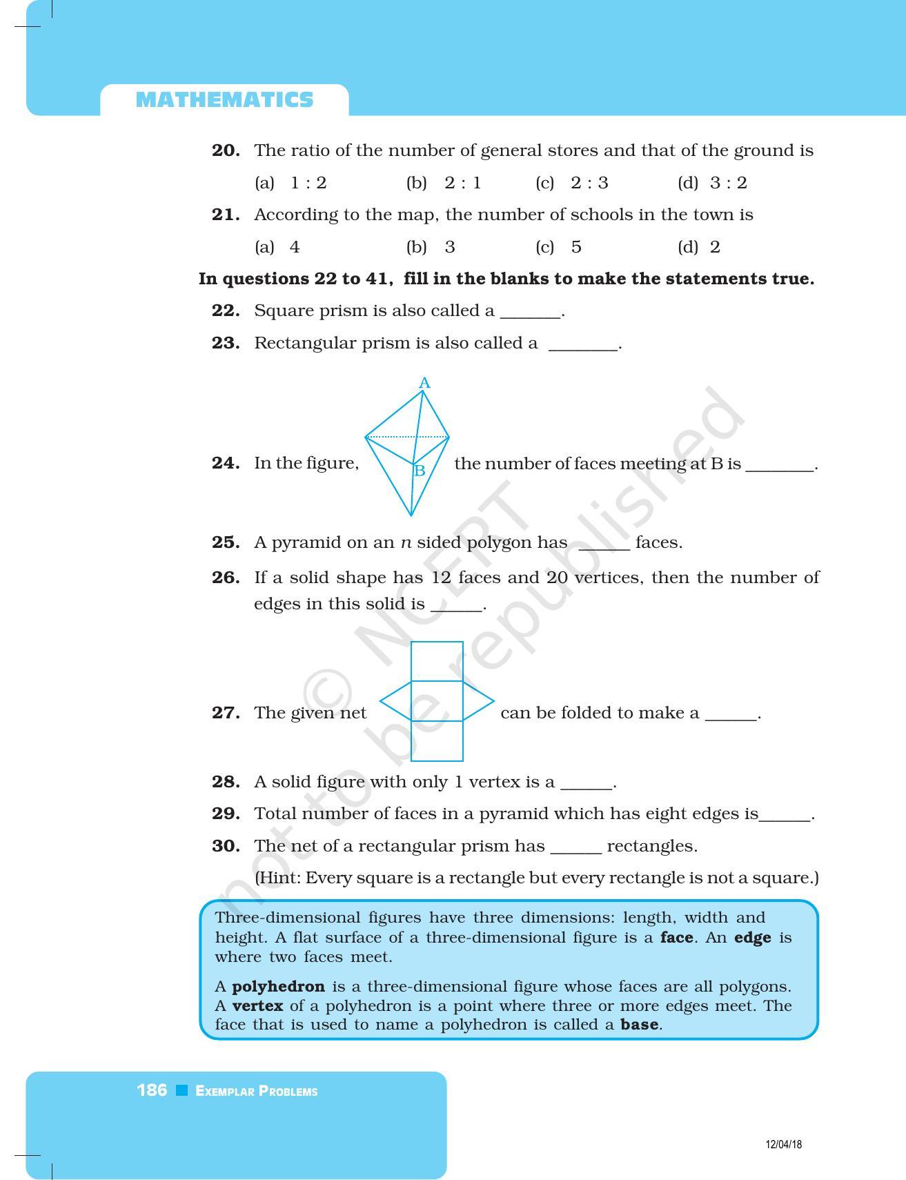NCERT Exemplar Book for Class 8 Maths: Chapter 6- Visualising Solid Shapes - Page 16
