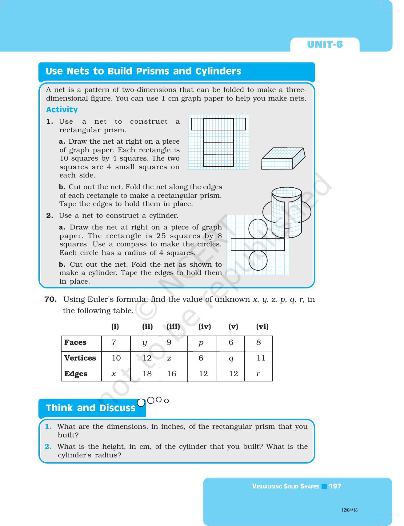 NCERT Exemplar Book for Class 8 Maths: Chapter 6- Visualising Solid Shapes - Page 27