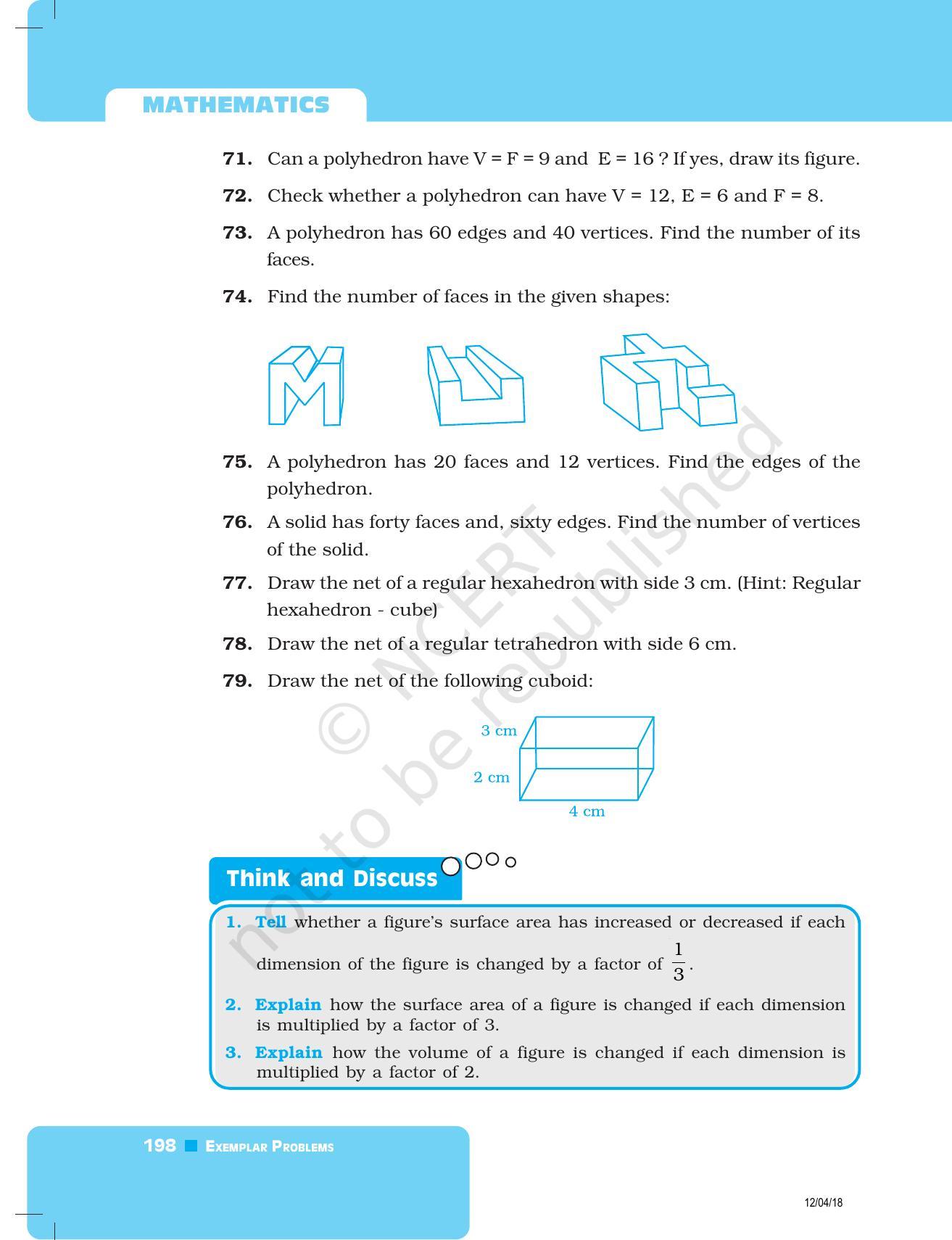 NCERT Exemplar Book for Class 8 Maths: Chapter 6- Visualising Solid Shapes - Page 28