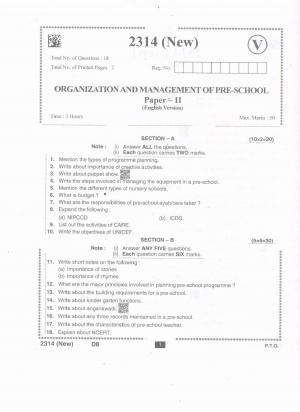 AP Intermediate 2nd Year Vocational Question Paper September-2021 - Organization&Management_of_Pre-School-II