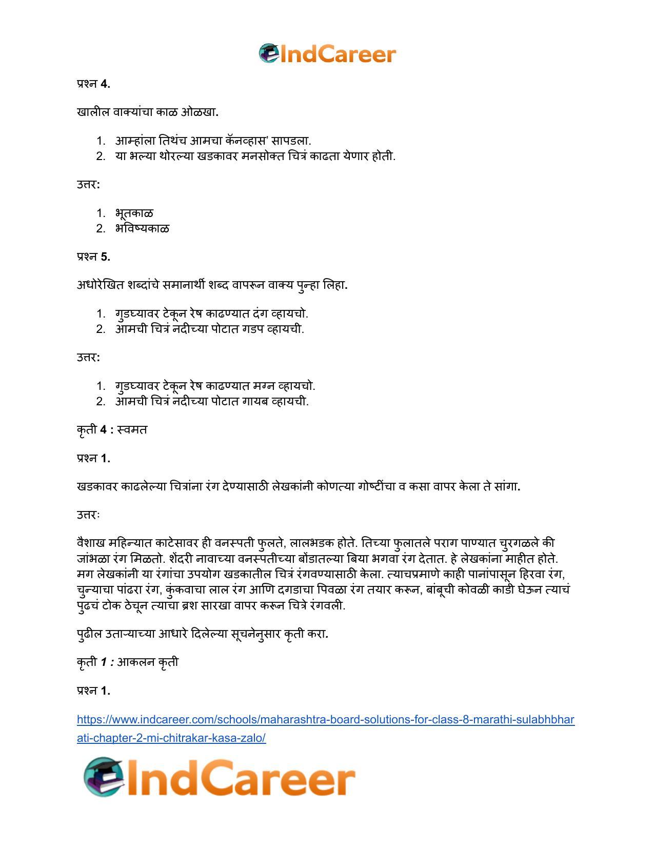 Maharashtra Board Solutions for Class 8- Marathi Sulabhbharati: Chapter 2- मी चित्रकार कसा झालो! - Page 20