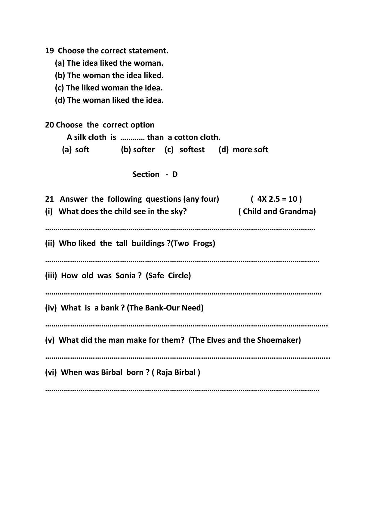 PSEB Class 5 English Model Papers - Page 4