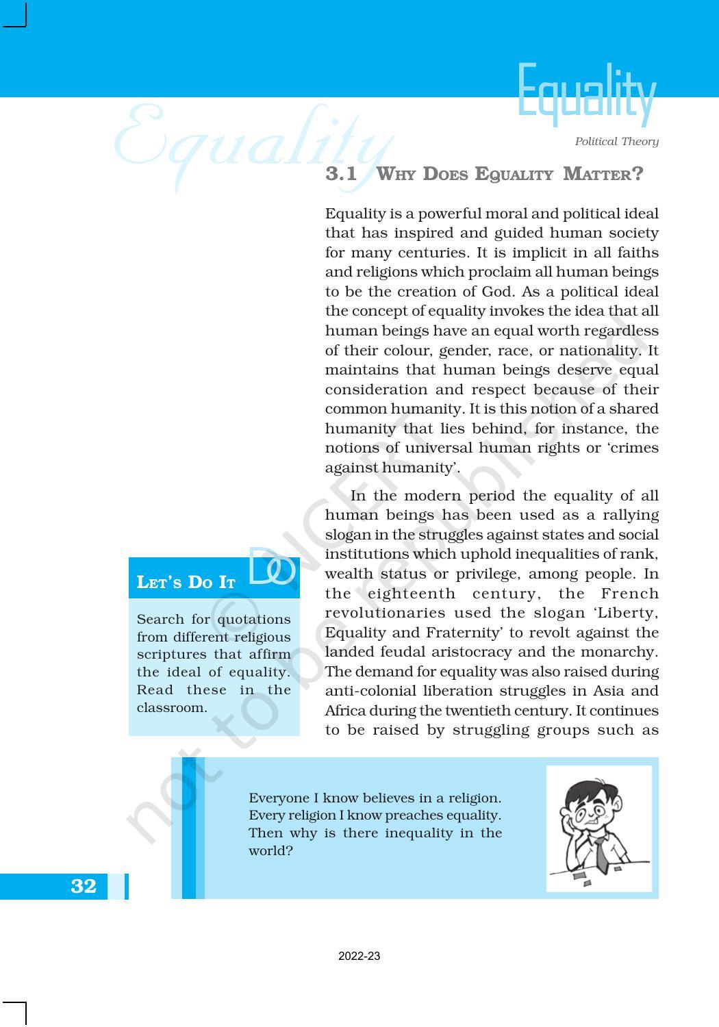 NCERT Book for Class 11 Political Science (Political Theory) Chapter 3 Equality - Page 2