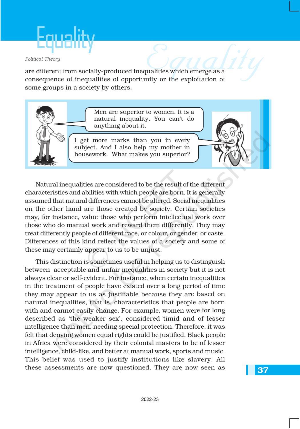 NCERT Book for Class 11 Political Science (Political Theory) Chapter 3 Equality - Page 7