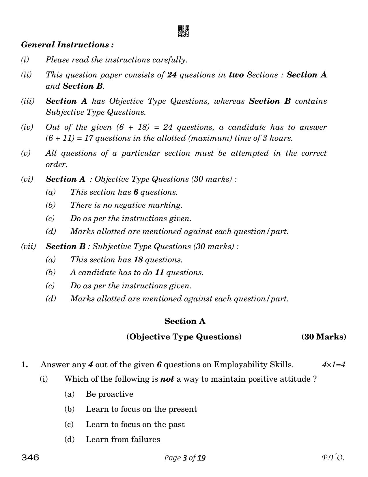 CBSE Class 12 Taxation (Compartment) 2023 Question Paper - Page 3
