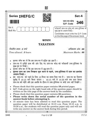 CBSE Class 12 Taxation (Compartment) 2023 Question Paper