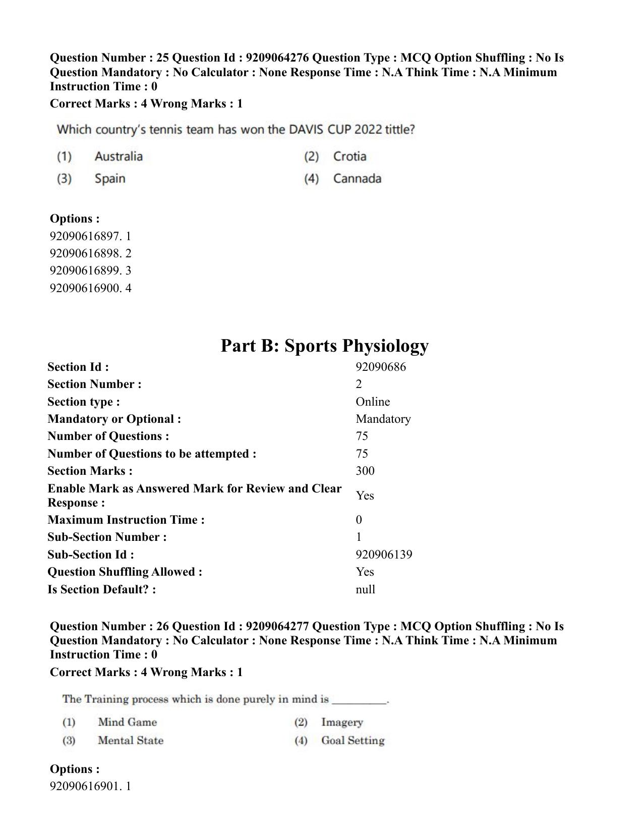 CUET PG 2023: COQP20 – Sports Physiology (Eng.)- Shift 1 (06-06-2023) Question Paper - Page 31