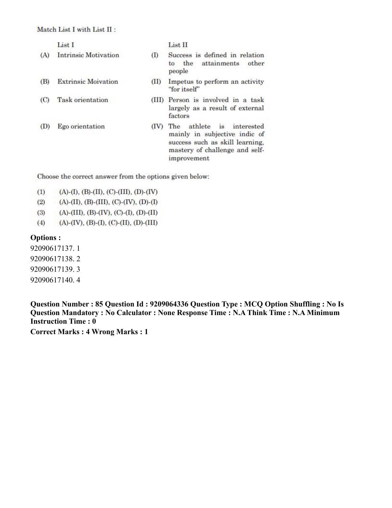 CUET PG 2023: COQP20 – Sports Physiology (Eng.)- Shift 1 (06-06-2023) Question Paper - Page 94