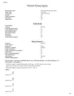JEE Mains 2021: BTech EB (Shift 2) 18-03-2021 Question Paper