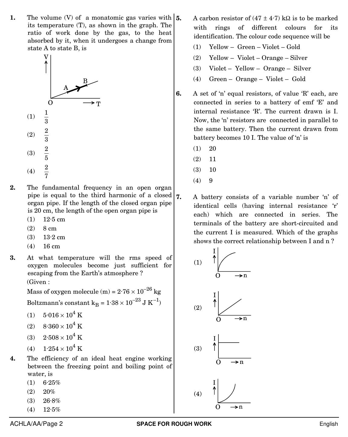 NEET English AA 2019 Question Paper - Page 2