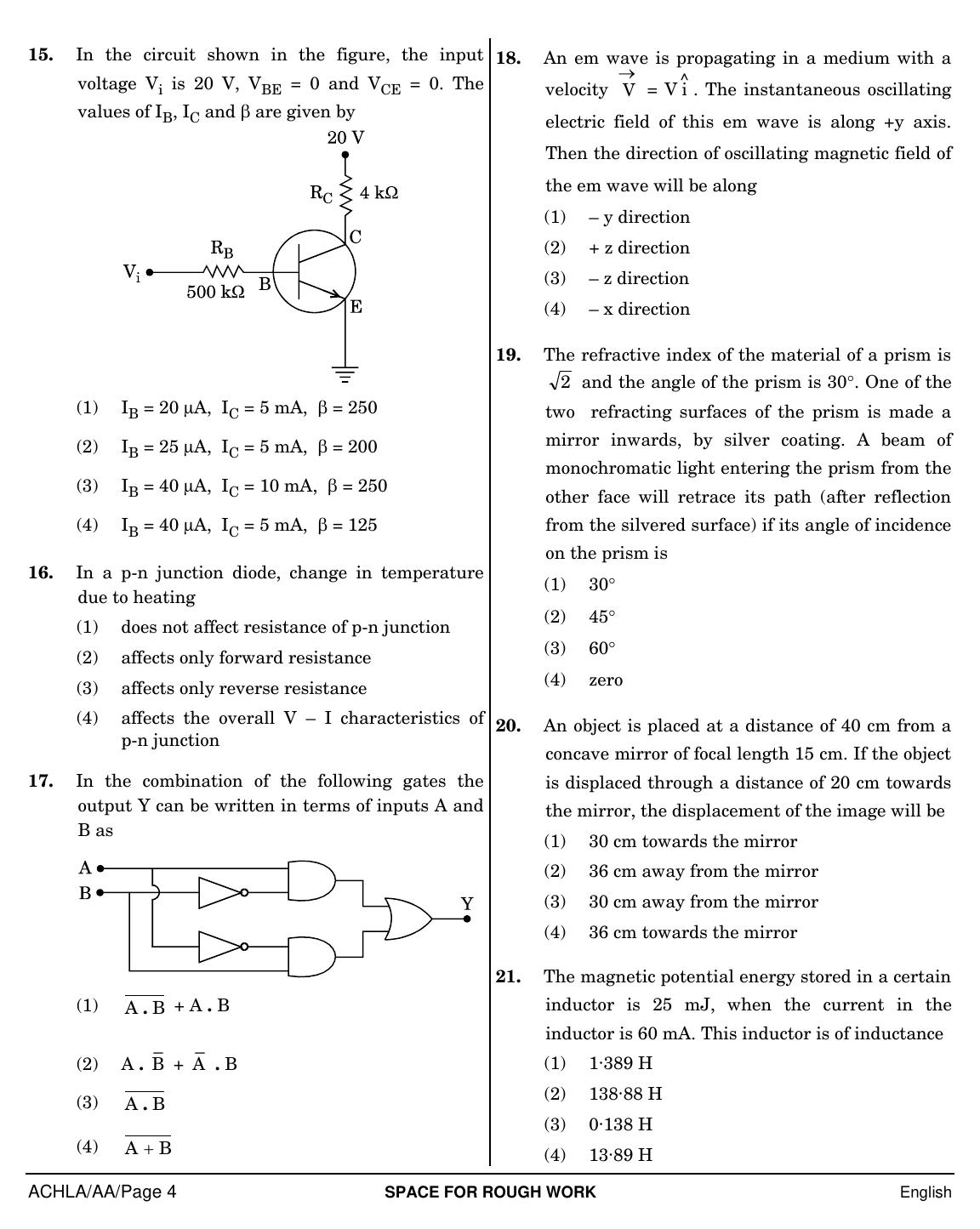 NEET English AA 2019 Question Paper - Page 4