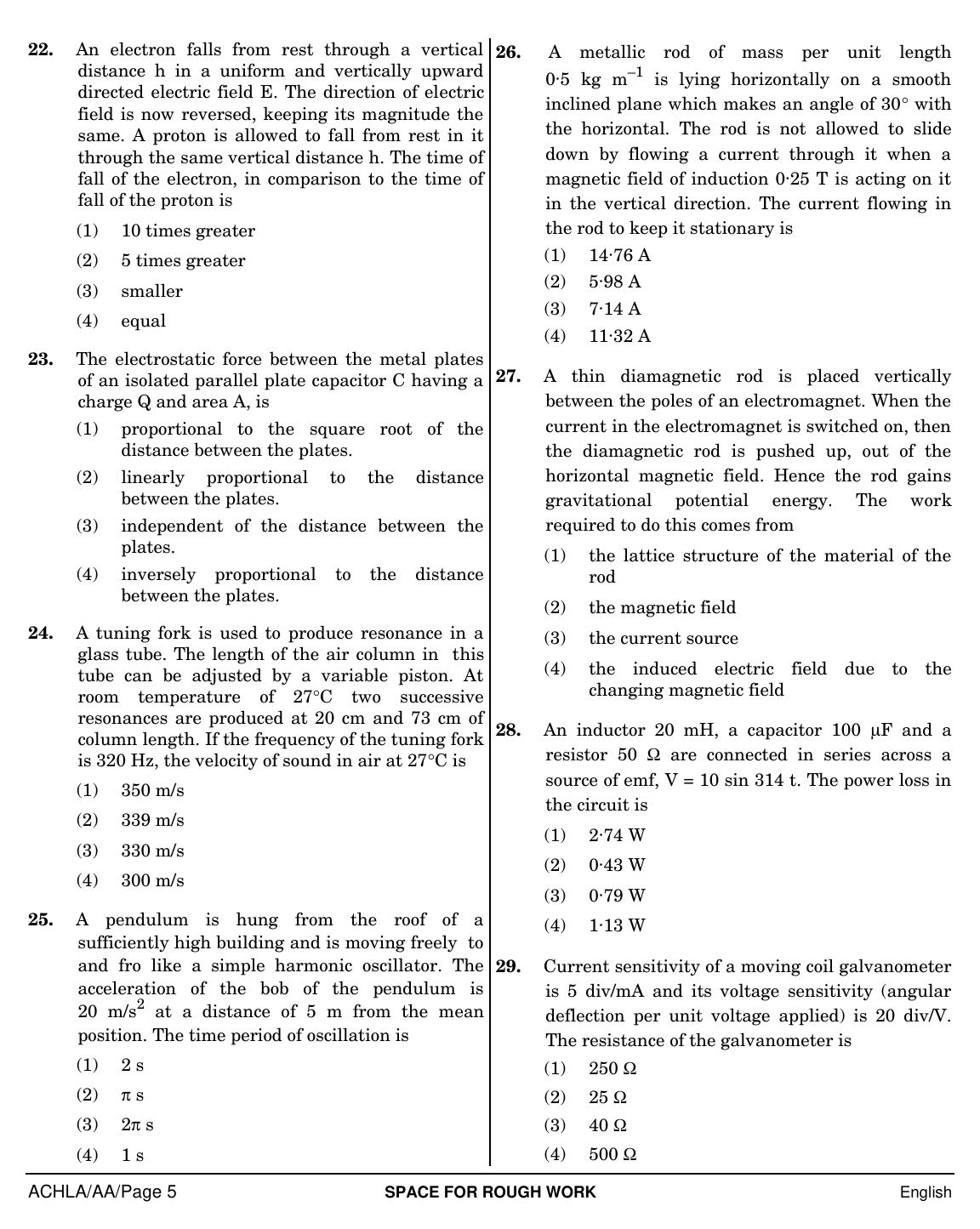 NEET English AA 2019 Question Paper - Page 5