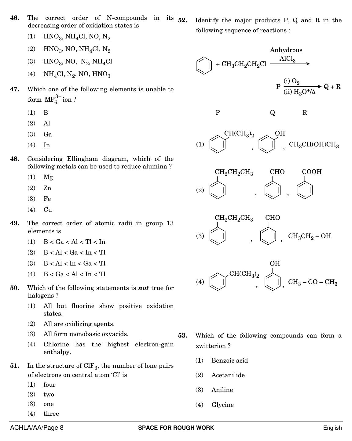 NEET English AA 2019 Question Paper - Page 8